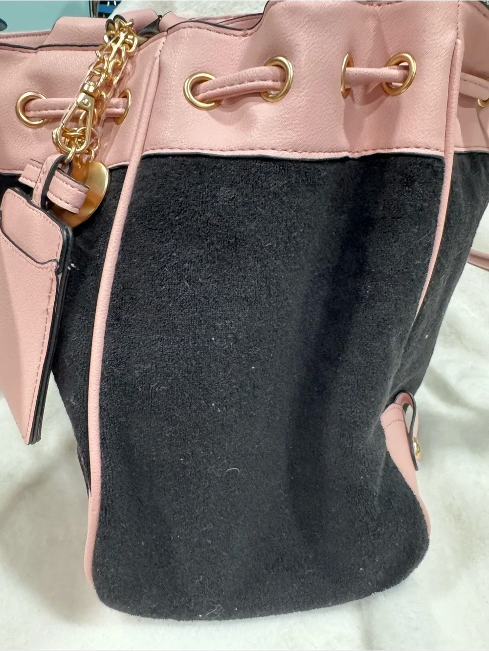 NWT-Juicy Couture Black and Pink Crown Emblem Tote